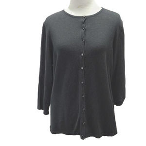 White Stage black 3/4 sleeve cardigan